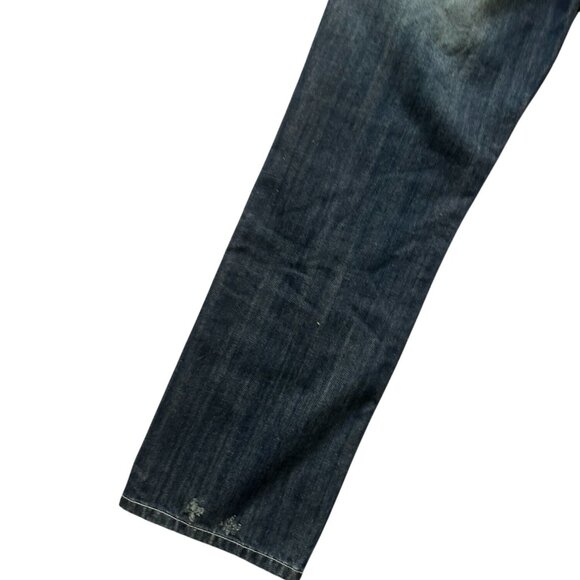 KENNETH COLE Dark Wash Distressed Straight Leg Jeans Size 36 X 30 - Picture 5 of 15